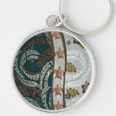 Hawaiian Tapa Fusion met Honu en Monstera Sleutelhanger (Voorkant)