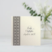 Hawaiian Tattoo Party Invitation/black/white + whi Kaart (Staand voorkant)