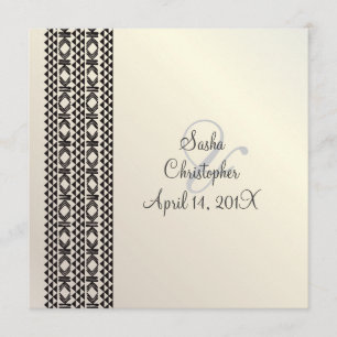 Hawaiian Tattoo Party Invitation/black/white + whi Kaart