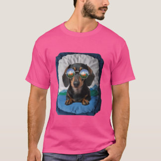 Hawaiian teckel Tropische vakantie Funny Wiener T-shirt