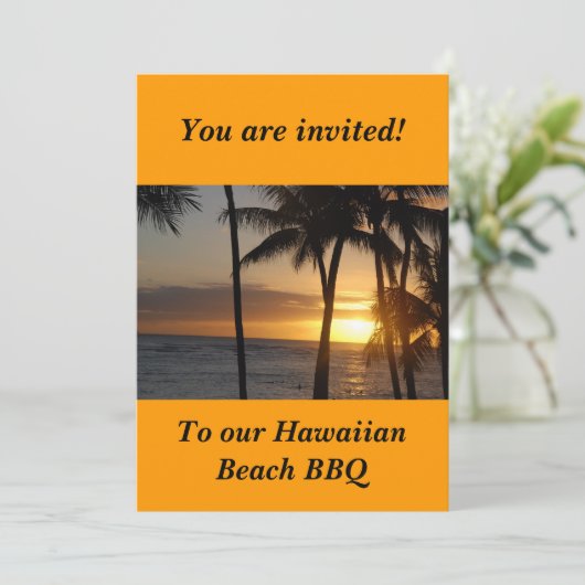 Hawaiian Thaise Uitnodiging (Staand voorkant)