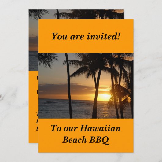 Hawaiian Thaise Uitnodiging (Voorkant / Achterkant)