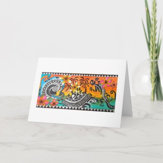 Hawaiian Themed blank Card Kaart (Voorkant)