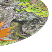 HAWAIIAN-THEMED/STONE STATUETTE WITH FLOWERS/ALOHA SNIJPLANK (Hoek)