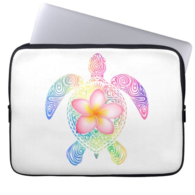 Hawaiian Tie Dye Zee Turtle T-shirt Laptop Sleeve (Voorkant)