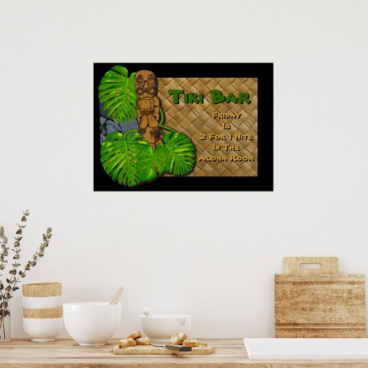 Hawaiian Tiki Bar Poster (Keuken)