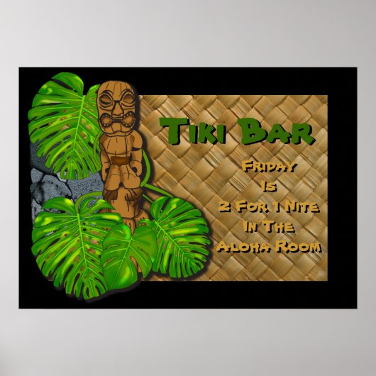 Hawaiian Tiki Bar Poster (Voorkant)