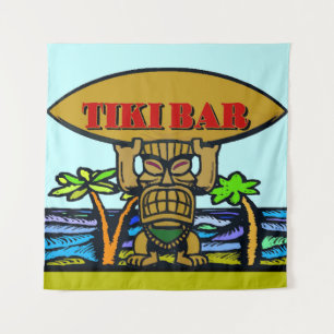 Hawaiian Tiki Bar, voeg tekst toe, Wandkleed