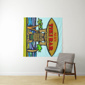 Hawaiian Tiki Bar, voeg tekst toe, Wandkleed (In Situ (horizontaal))