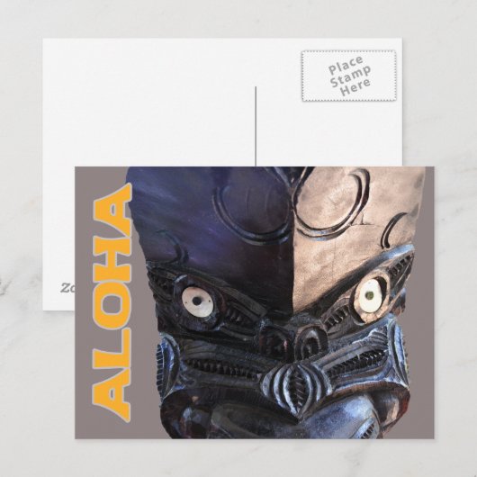 Hawaiian Tiki Carving Briefkaart (Voorkant / Achterkant)