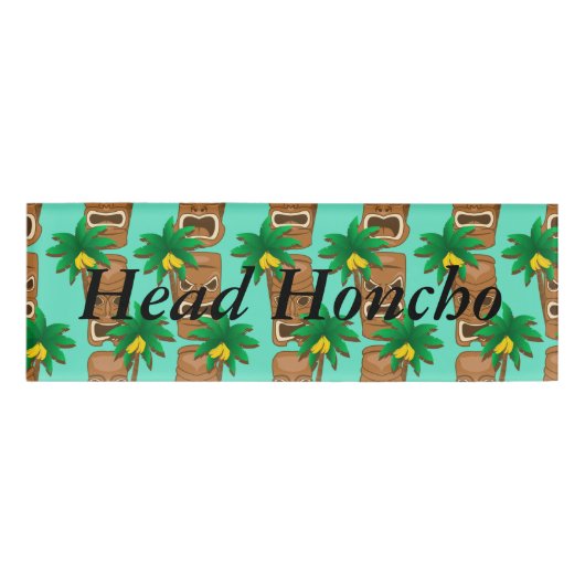 Hawaiian Tiki herhaal patroon Naambadge (Voorkant)