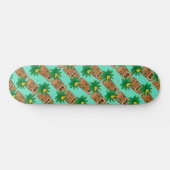 Hawaiian Tiki herhaal patroon Skateboard (Horizontaal)