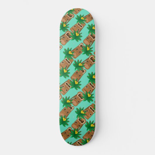 Hawaiian Tiki herhaal patroon Skateboard (Voorkant)