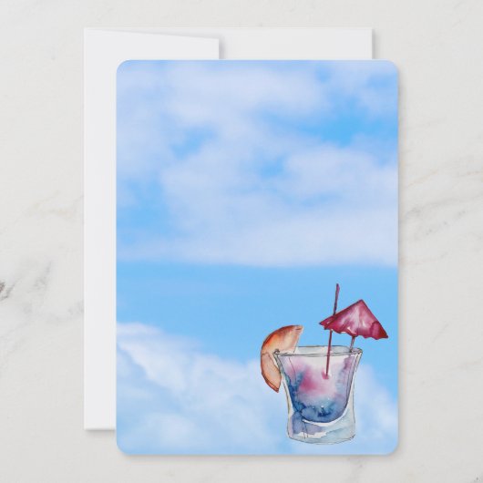 Hawaiian Tiki Hut party uitnodiging (Achterkant)