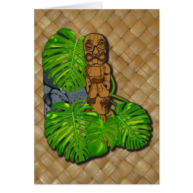 Hawaiian Tiki Lauhala Card (Voorkant)