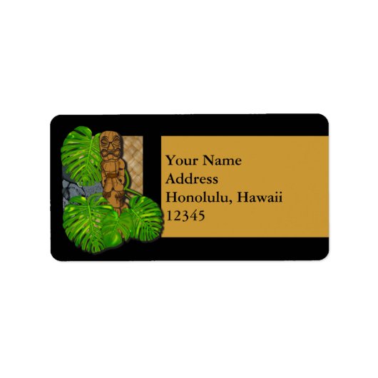 Hawaiian Tiki Lauhala Label (Voorkant)