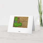 Hawaiian Tiki Lauhala Mele Kalikimaka Kaart (Achterkant)