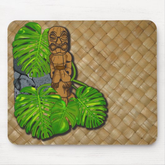 Hawaiian Tiki Lauhala Mousepad Muismat (Voorkant)
