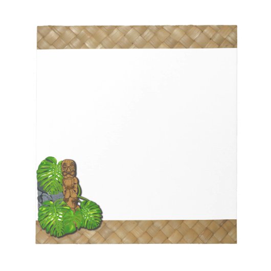 Hawaiian Tiki Lauhala Notitieblok van 5,5 x 6 inch (Voorkant)