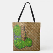 Hawaiian Tiki Lauhala Print Canvas tas (Voorkant)