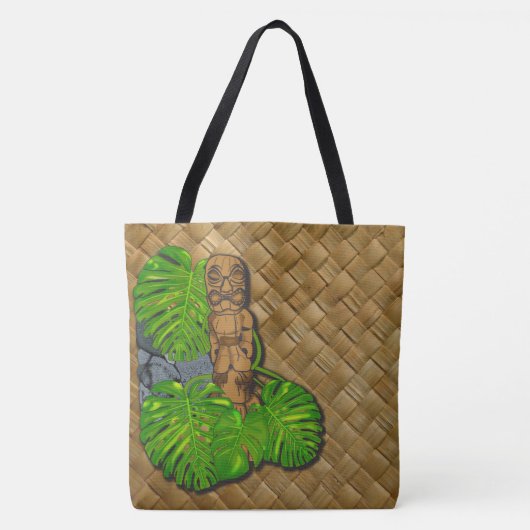 Hawaiian Tiki Lauhala Print Canvas tas (Voorkant)