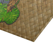 Hawaiian Tiki Lauhala Print Glass Cutting Board Snijplank (Hoek)