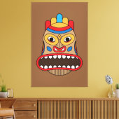 Hawaiian Tiki Mask Canvas Afdruk (Insitu (Woonkamer))