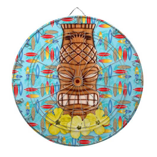 Hawaiian Tiki Mask Dartbord (Voorkant)