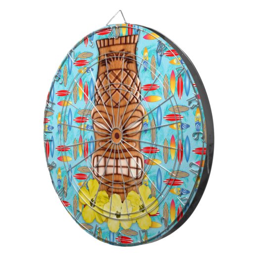 Hawaiian Tiki Mask Dartbord (Voorkant Rechts)