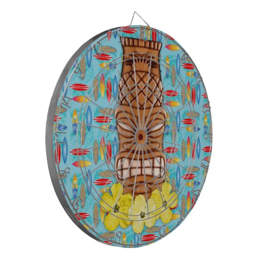Hawaiian Tiki Mask Dartbord (Voorkant Links)
