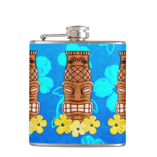 Hawaiian Tiki Mask Heupfles (Voorkant)