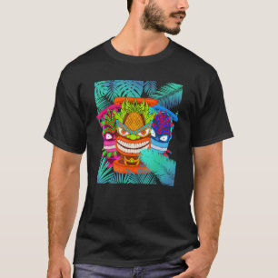 Hawaiian Tiki Mask Luau Party Polynesiaans Stato t T-shirt