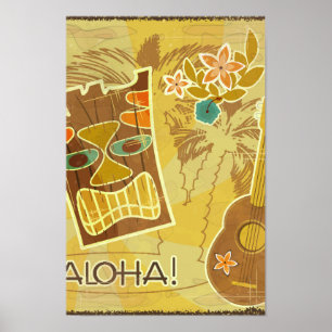 Hawaiian Tiki Mask Poster