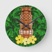 Hawaiian Tiki Mask Ronde Klok (Voorkant)