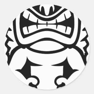 Hawaiian Tiki Masker God Ronde Sticker