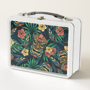 Hawaiian Tiki Masker Tropisch Patroon