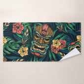 Hawaiian Tiki Masker Tropisch Patroon Badhanddoek (Badhanddoek)