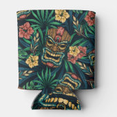 Hawaiian Tiki Masker Tropisch Patroon Blikjeskoeler (Achterkant)