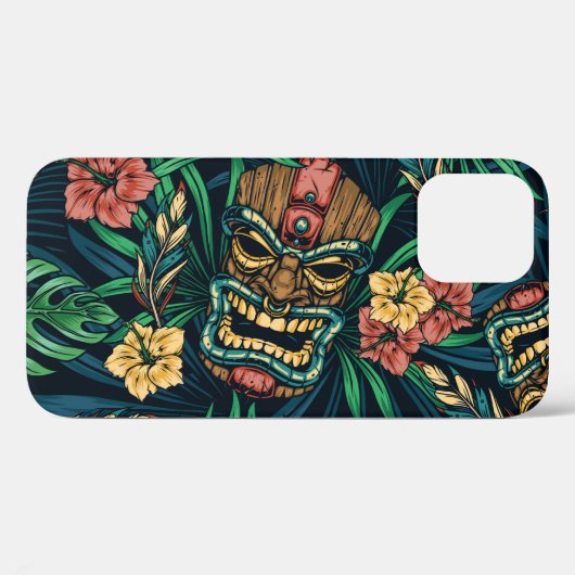 Hawaiian Tiki Masker Tropisch Patroon Case-Mate iPhone Case (Achterkant (horizontaal))
