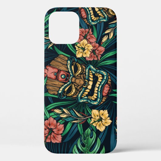 Hawaiian Tiki Masker Tropisch Patroon Case-Mate iPhone Case (Achterkant)