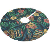 Hawaiian Tiki Masker Tropisch Patroon Kerstboom Rok (Gekanteld)