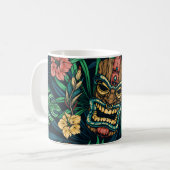 Hawaiian Tiki Masker Tropisch Patroon Koffiemok (Voorkant links)