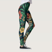 Hawaiian Tiki Masker Tropisch Patroon Leggings (Rechts)