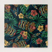 Hawaiian Tiki Masker Tropisch Patroon Legpuzzel (Horizontaal)