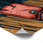 Hawaiian Tiki Masker Tropisch Patroon Poster (Hoek)