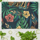 Hawaiian Tiki Masker Tropisch Patroon Theedoek (Gevouwen)