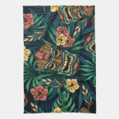 Hawaiian Tiki Masker Tropisch Patroon Theedoek (Verticaal)