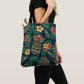 Hawaiian Tiki Masker Tropisch Patroon Tote Bag (Dichtbij)
