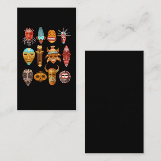 Hawaiian Tiki maskers Totems Hawaii Visitekaartje (Voorkant / Achterkant)