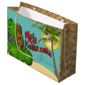 Hawaiian Tiki Mele Kalikimaka Kerstdag Grote Large Cadeautasje (Voorkant Gekanteld)